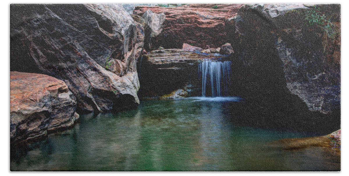 Water Beach Towel featuring the photograph Remote Falls by Chad Dutson