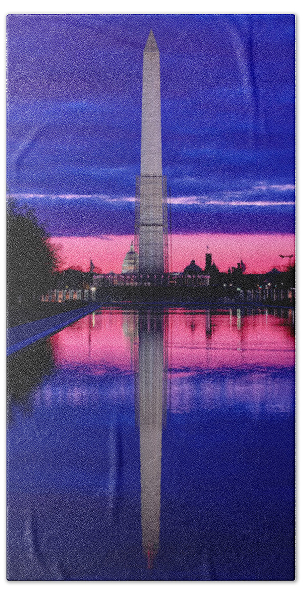Metro Beach Towel featuring the photograph Repairing The Monument I by Metro DC Photography