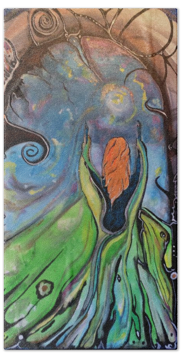 Freedom Beach Towel featuring the painting Return To Innocence by Tracy McDurmon
