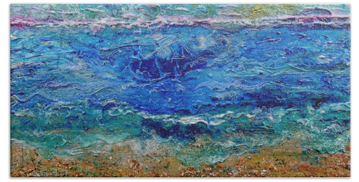 Rhapsody Beach Towel featuring the painting Rhapsody on the Sea by Regina Valluzzi