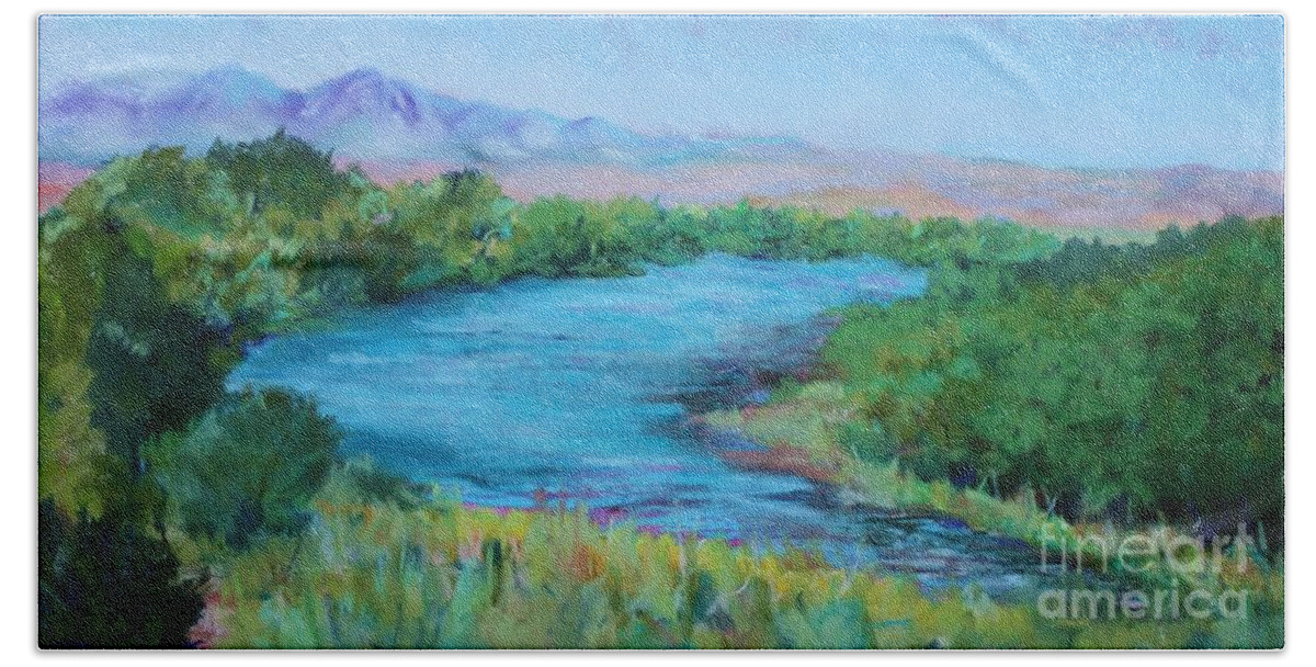 River Beach Towel featuring the painting Rio Grande by Melinda Etzold