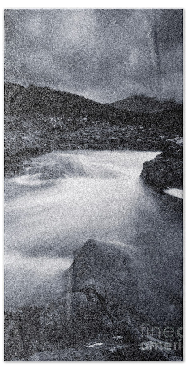 Landscape Beach Towel featuring the photograph River at Sligachan by David Lichtneker
