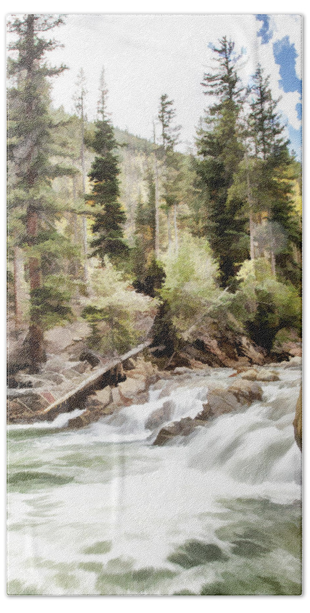 River Beach Towel featuring the photograph River Boulders by Jerry Nettik