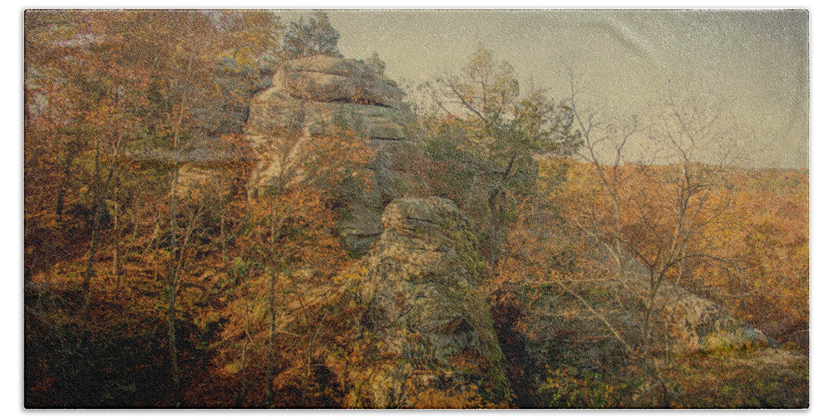 Shawnee National Forest Beach Sheet featuring the photograph Rock Formation by Sandy Keeton