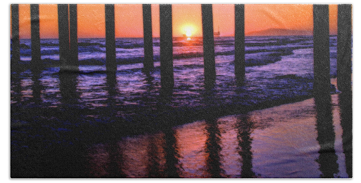 Pier Beach Sheet featuring the photograph Romantic stroll by Tammy Espino