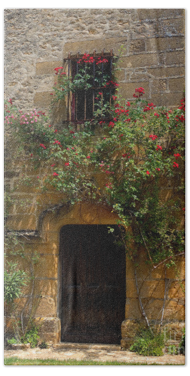 Plant Beach Towel featuring the photograph Rose Climbing Medieval Chateau, France by Gregory G. Dimijian, M.D.
