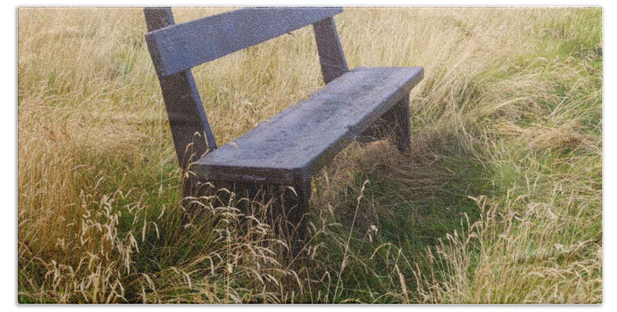 Absence Beach Towel featuring the photograph Rustic Bench by Diane Macdonald