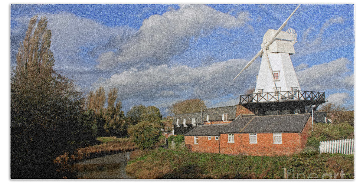 Rye Windmill Uk Sussex River British English Countryside Landscape Beach Towel featuring the photograph Rye windmill by Julia Gavin
