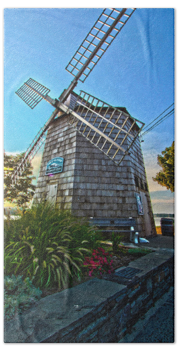 Sag Harbor Beach Towel featuring the photograph Sag Harbor Windmill by Robert Seifert
