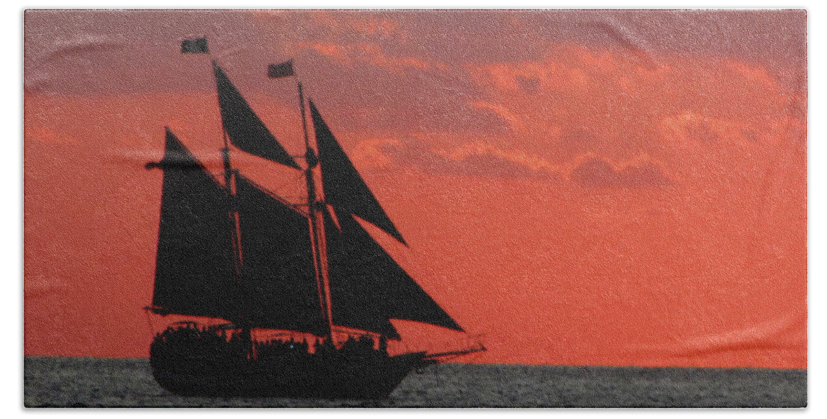 Sunset Beach Sheet featuring the photograph Key West Sunset Sail 5 by Bob Slitzan