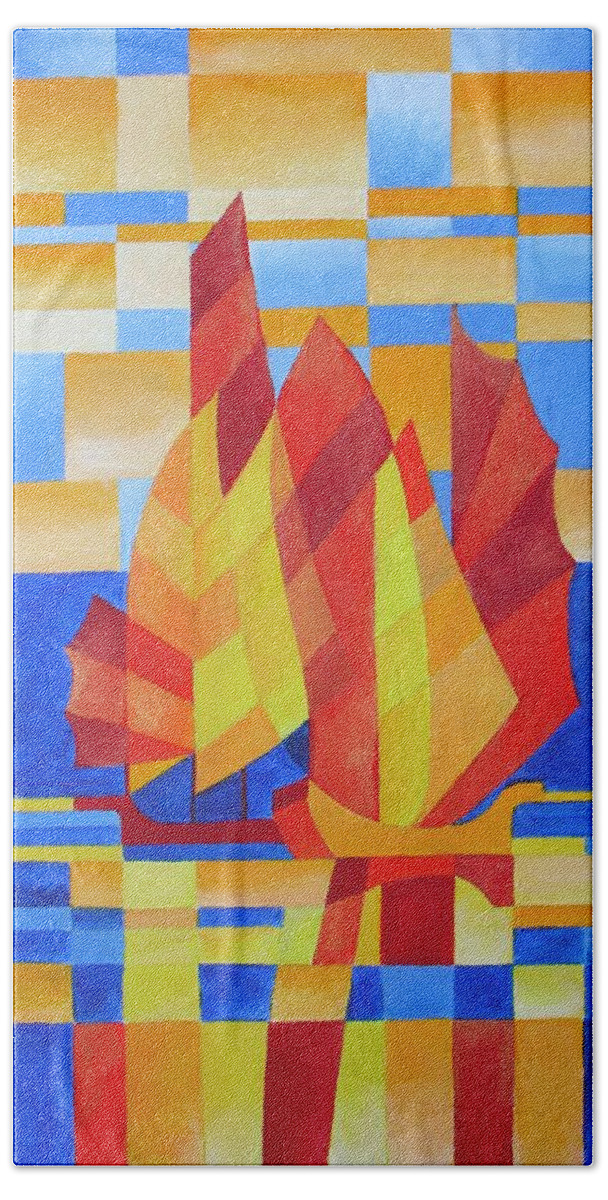 Sailing On Seven So Blue Beach Towel for Sale by Taiche Acrylic Art