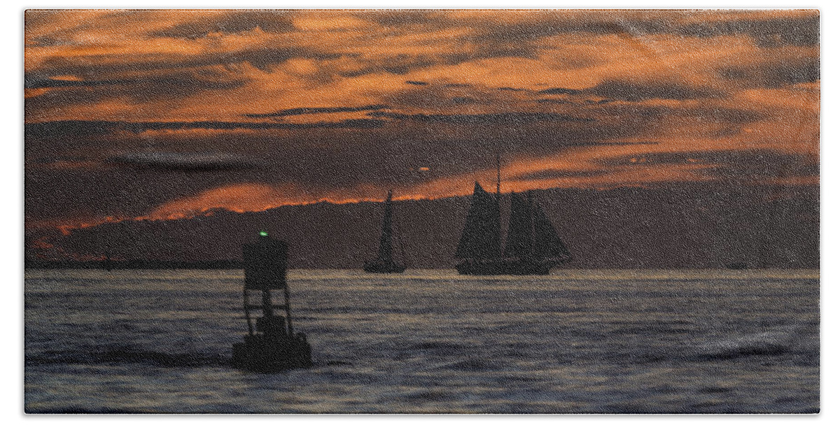 Sails Beach Sheet featuring the photograph Sails in the Sunset by Fran Gallogly