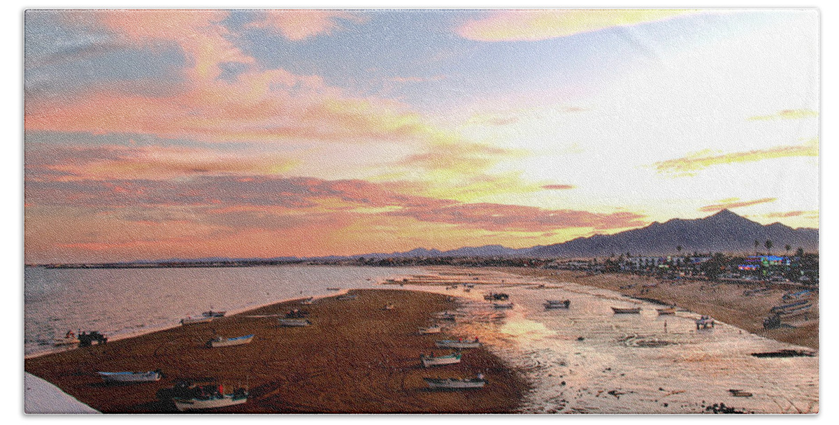 Mexico Beach Sheet featuring the photograph San Felipe Sunset 04 by JustJeffAz Photography