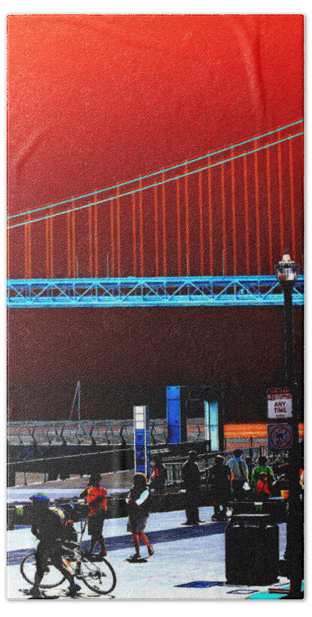 San Fran Beach Towel featuring the photograph San Francisco Unique processing by Maggy Marsh