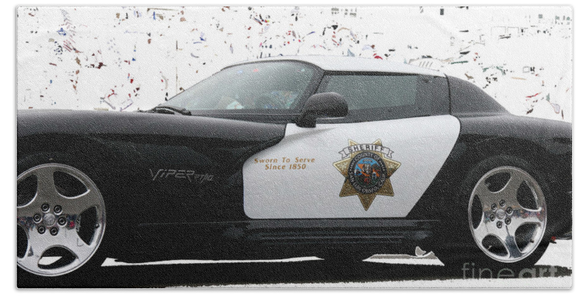 San Luis Obispo Beach Sheet featuring the photograph San Luis Obispo County Sheriff Viper Patrol Car by Tap On Photo