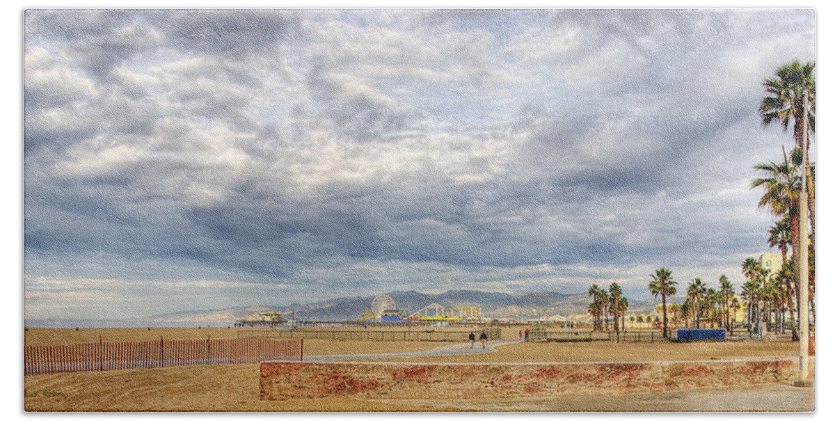 California Beach Towel featuring the photograph Santa Monica Beach by Chuck Staley