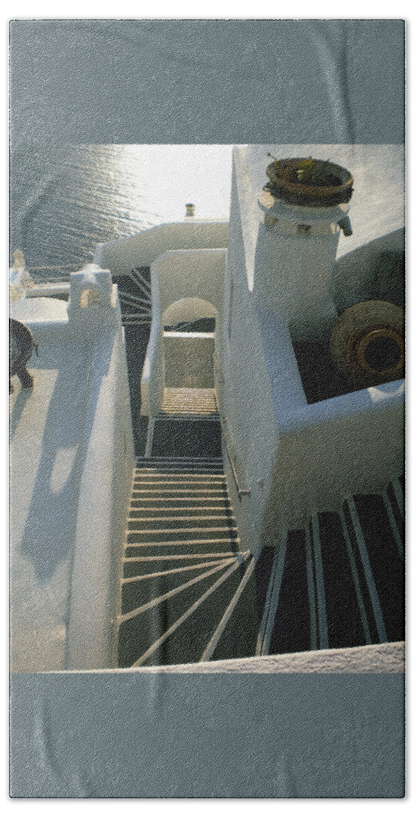 Colette Beach Towel featuring the photograph Santorini Stairs by Colette V Hera Guggenheim