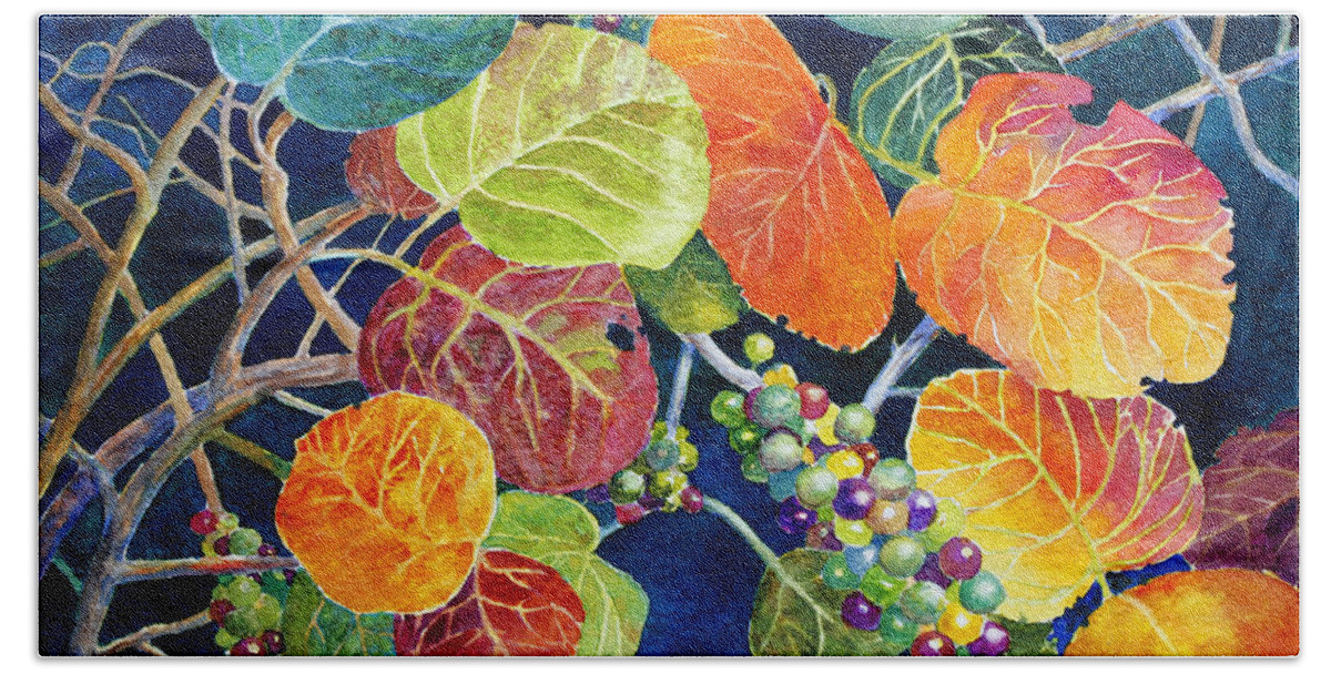 Seagrapes Beach Towel featuring the painting Sea Grapes II by Roger Rockefeller