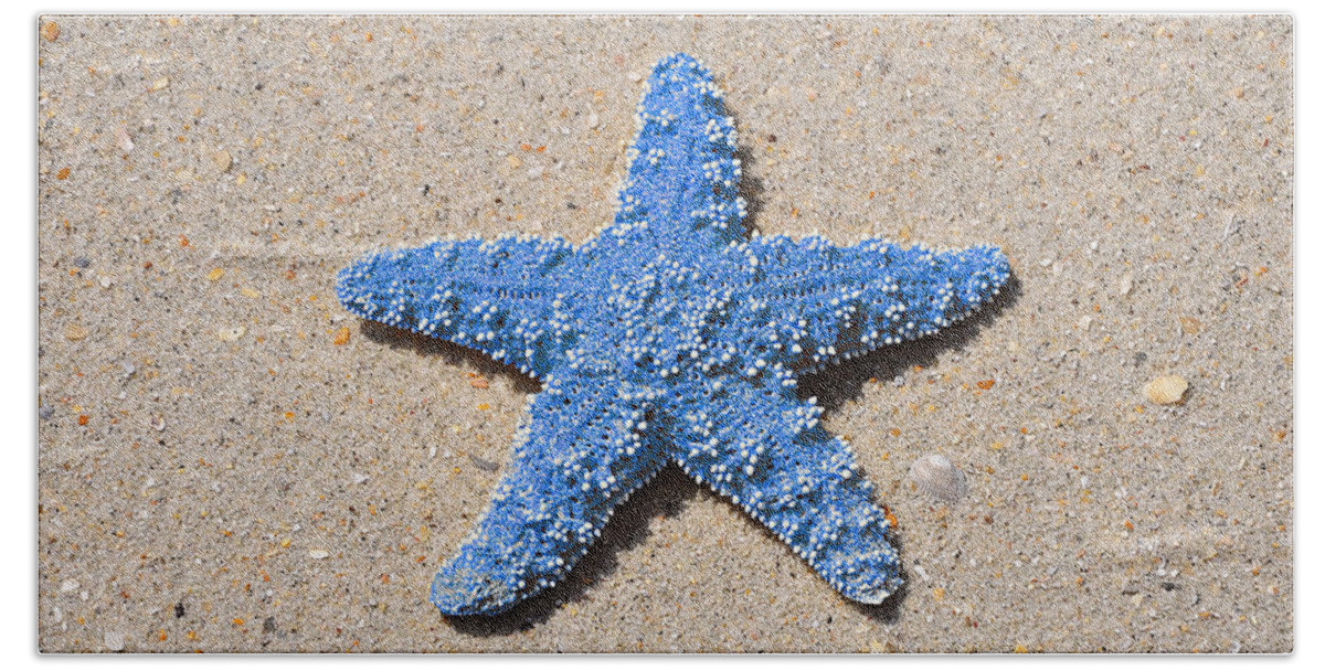 Sea Star Beach Towel featuring the photograph Sea Star - Light Blue by Al Powell Photography USA