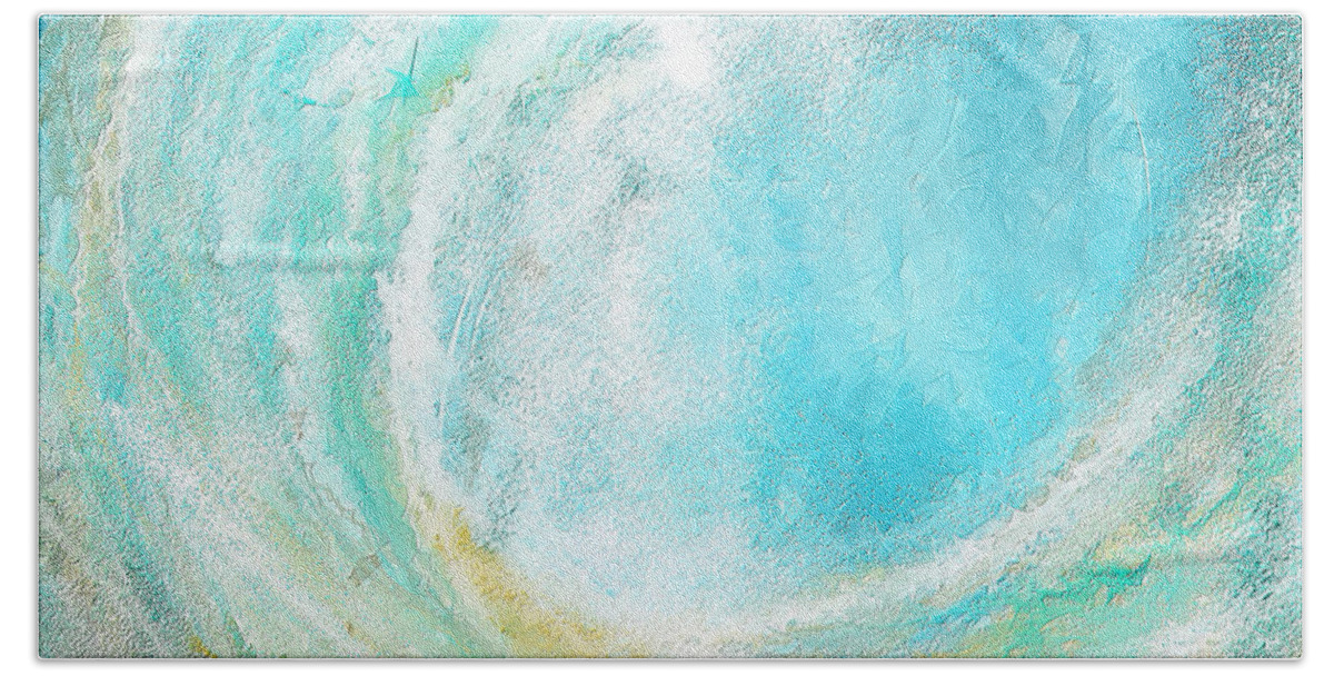 Seascapes Abstract Beach Sheet featuring the painting Seascapes Abstract Art - Mesmerized by Lourry Legarde