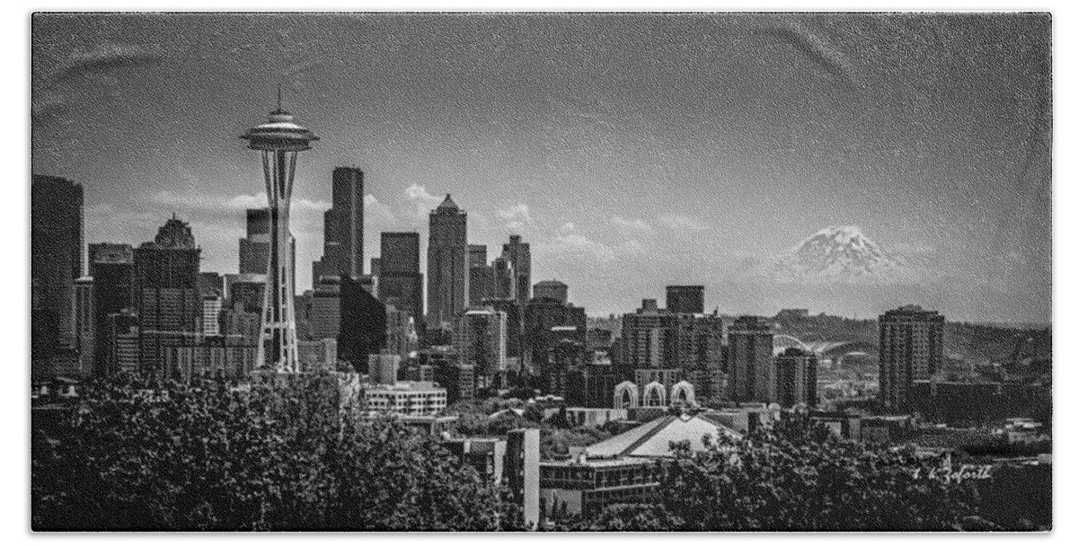 Seattle Skyline Beach Sheet featuring the photograph Seattle Skyline by TK Goforth