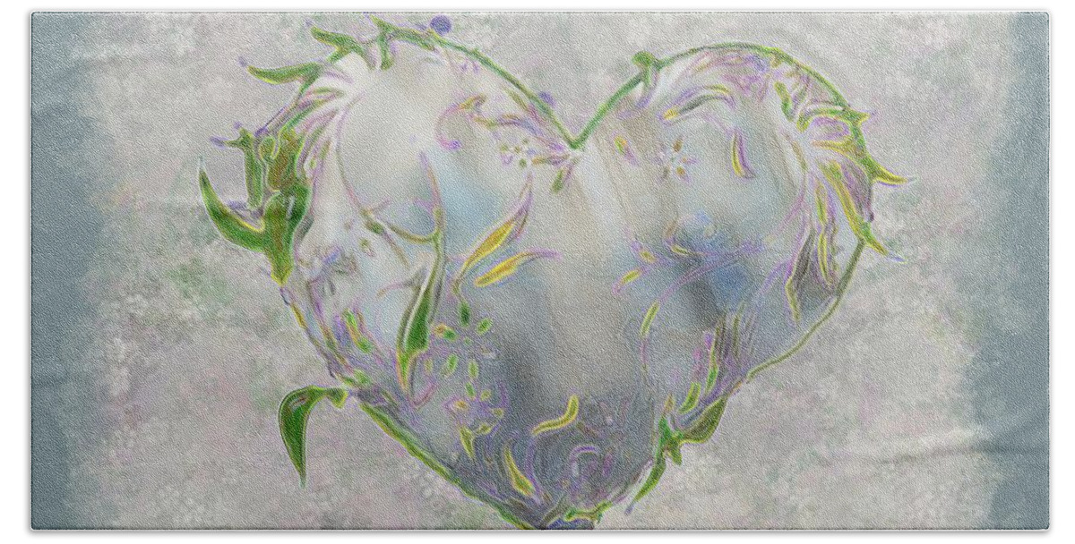 Heart Beach Towel featuring the painting Sending Out New Shoots by RC DeWinter