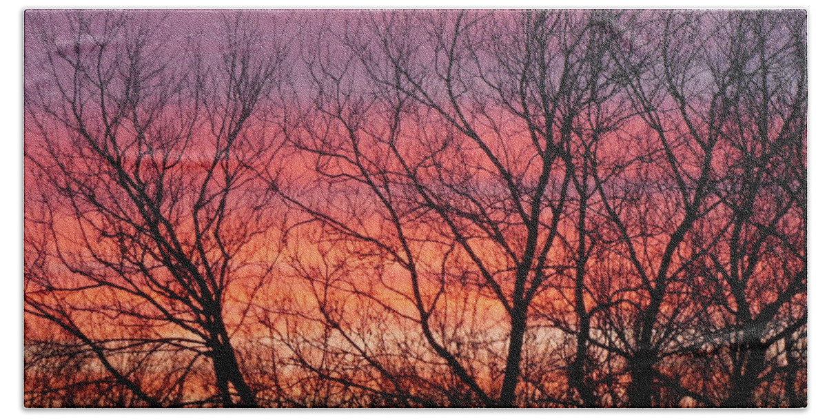 March Beach Towel featuring the photograph Sensational Sunrise Marching In by Kimberly Woyak