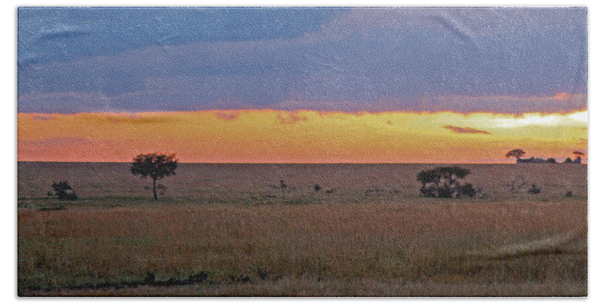 Sunrise Beach Towel featuring the photograph Serengeti Sunrise by Tony Murtagh