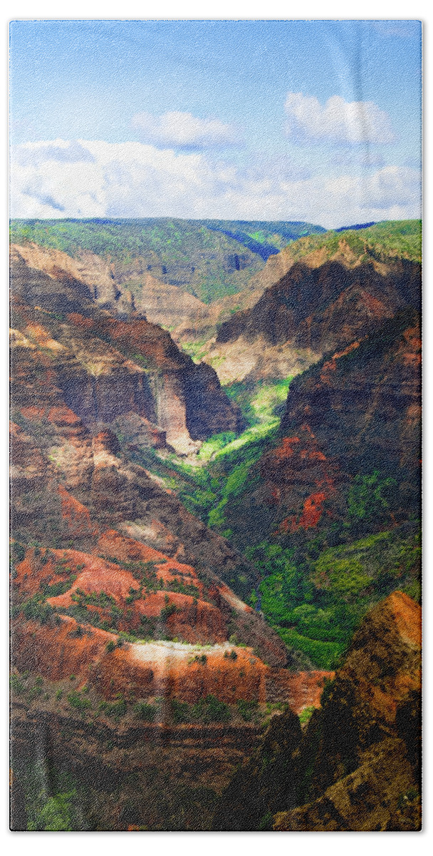 Canyon Beach Towel featuring the photograph Shadows of Waimea Canyon by Christi Kraft