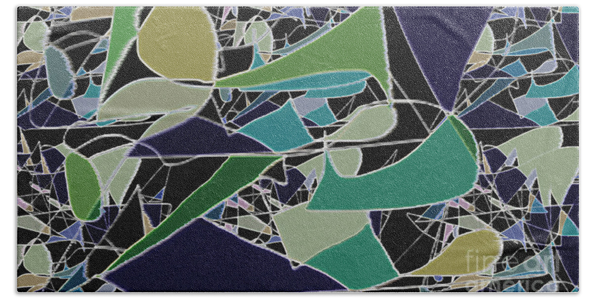 Glass Beach Towel featuring the digital art Shards by Beth Saffer