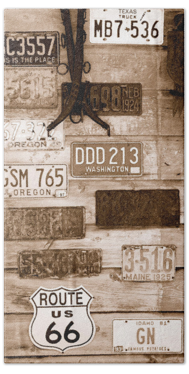 Liscense Shed Wood Wall Plates Signage Vintage Rustic Rusted Iron Huntsville Utah Beach Sheet featuring the photograph Shed Decor by Holly Blunkall