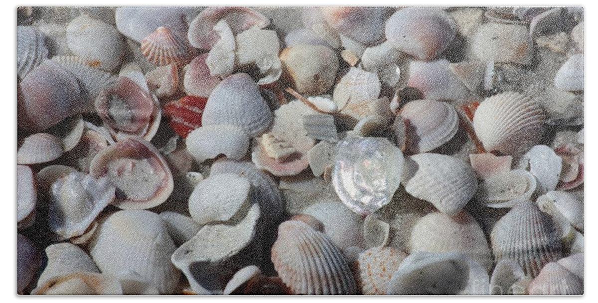 Shells Beach Sheet featuring the photograph Shells on Treasure Island by Carol Groenen