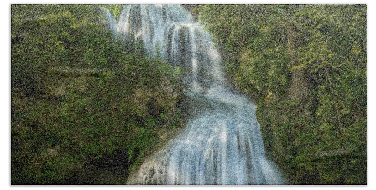 Jemmy Archer Beach Towel featuring the photograph Shenandoah Waterfall by Jemmy Archer