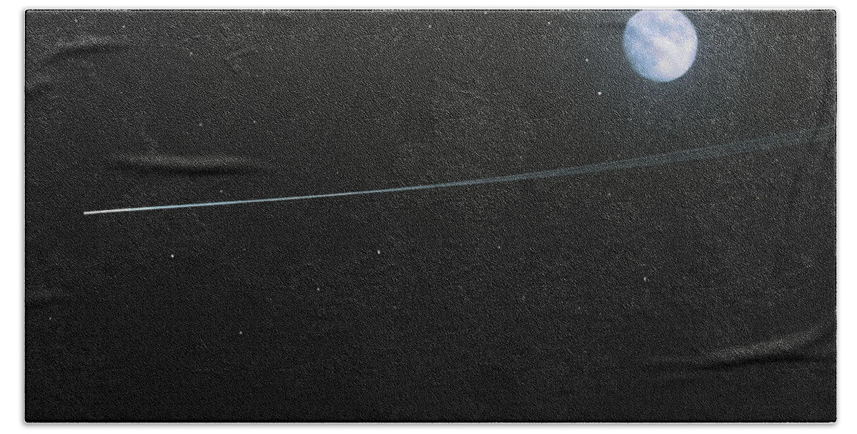 Moon Beach Towel featuring the digital art Shooting Star by Pete Trenholm