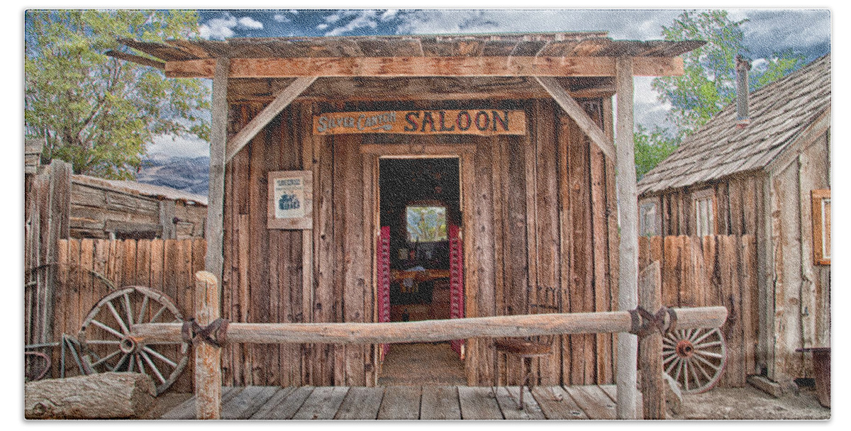 Saloon Beach Towel featuring the photograph Silver Canyon Saloon by Cat Connor