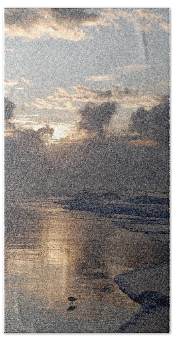 Emerald Isle Beach Sheet featuring the photograph Silver Sunrise by Mim White