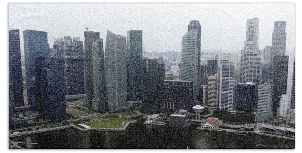 Singapore Beach Towel featuring the photograph Singapore Skyline by Shoal Hollingsworth