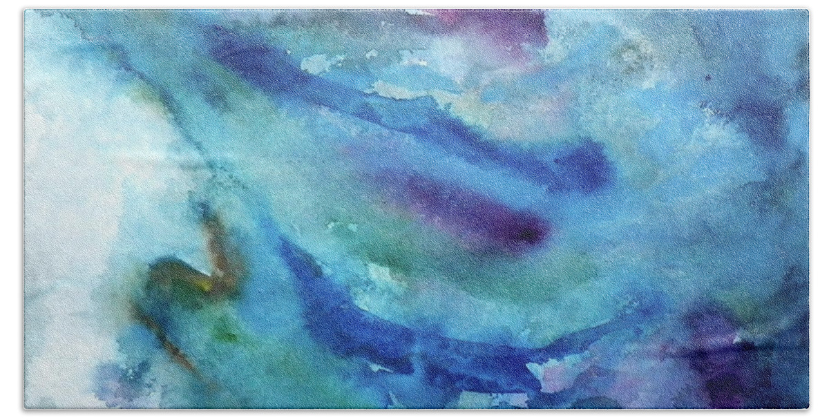 Dream Beach Towel featuring the painting Sinking by Anna Ruzsan