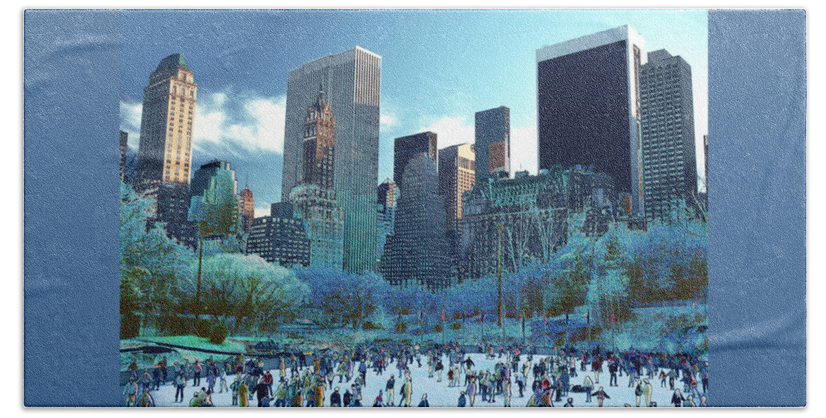 Ice Skating Beach Sheet featuring the photograph Skating Fantasy Wollman Rink New York City by Tom Wurl