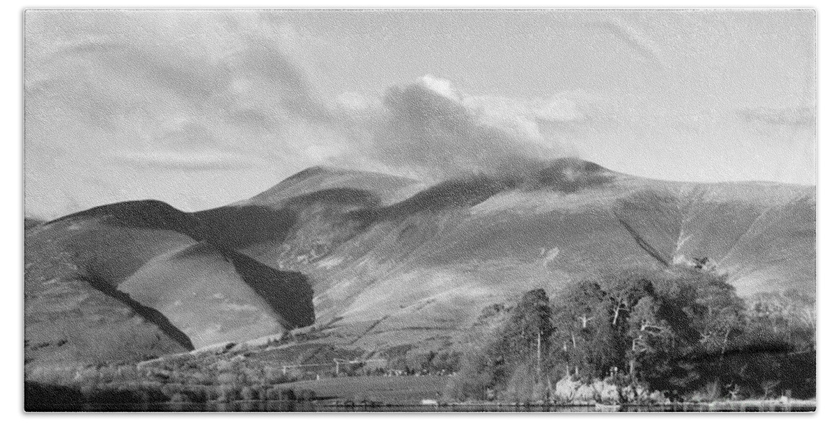 Landscape Beach Sheet featuring the photograph Skiddaw And Friars Crag Mountainscape by Linsey Williams