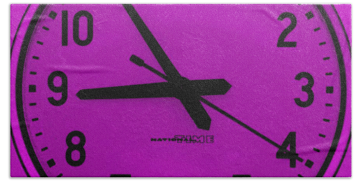 School Beach Towel featuring the photograph Skool Klock Purple by Rob Hans