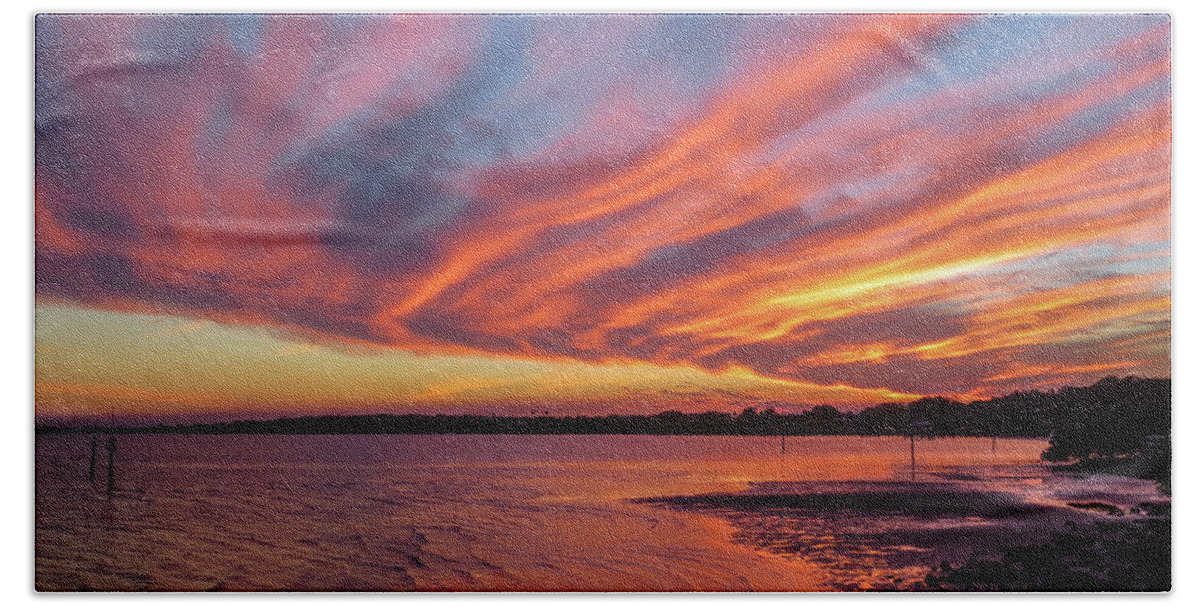 Florida Beach Sheet featuring the photograph Sky on fire by Jane Luxton