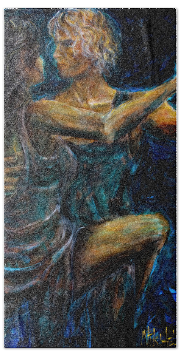 Slow Dancing Beach Towel featuring the painting Slow Dancing II by Nik Helbig
