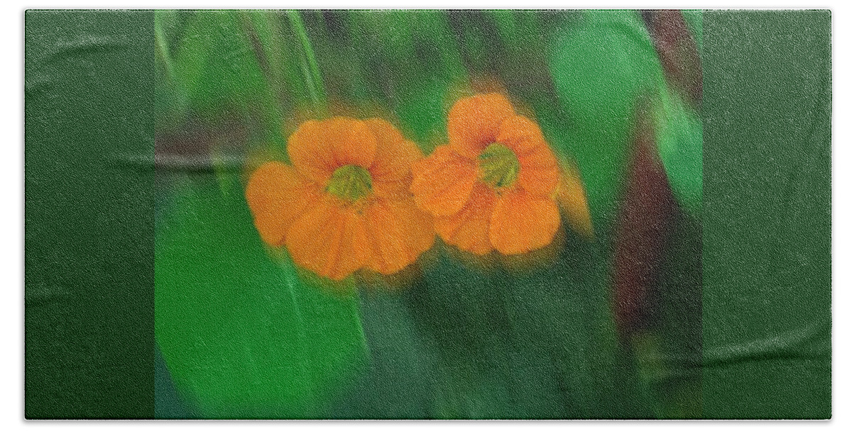 Small Flowers Beach Towel featuring the photograph Small Orange Apens by Joan-Violet Stretch
