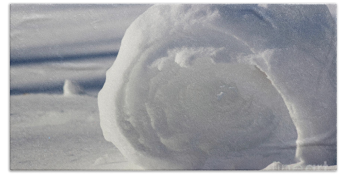 Winter Beach Sheet featuring the photograph Snow Roller in Late Afternoon by Karen Adams
