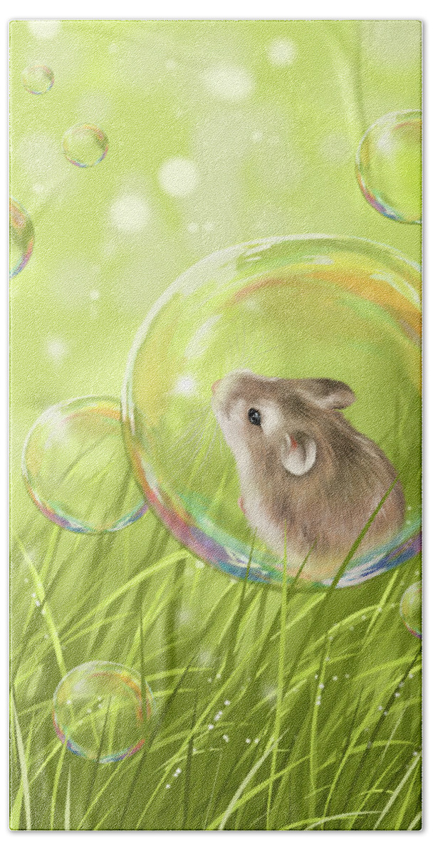 Ipad Beach Sheet featuring the painting Soap bubble by Veronica Minozzi