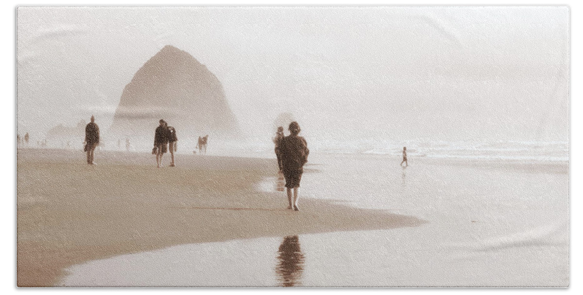 Cannon Beach Beach Sheet featuring the photograph Soft Reflections by Micki Findlay