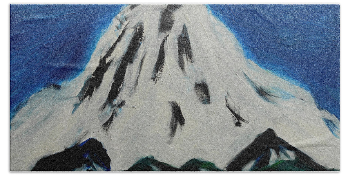 Mt. Rainier Beach Towel featuring the painting Somewhere Rainier by David Trotter