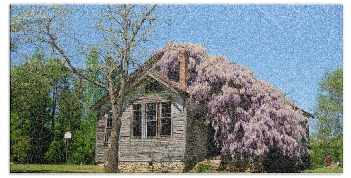  Beach Sheet featuring the digital art Southern Country Wisteria by Matthew Seufer