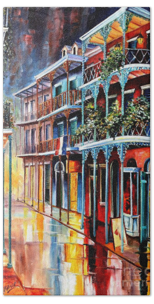 New Orleans Beach Towel featuring the painting Sparkling French Quarter by Diane Millsap